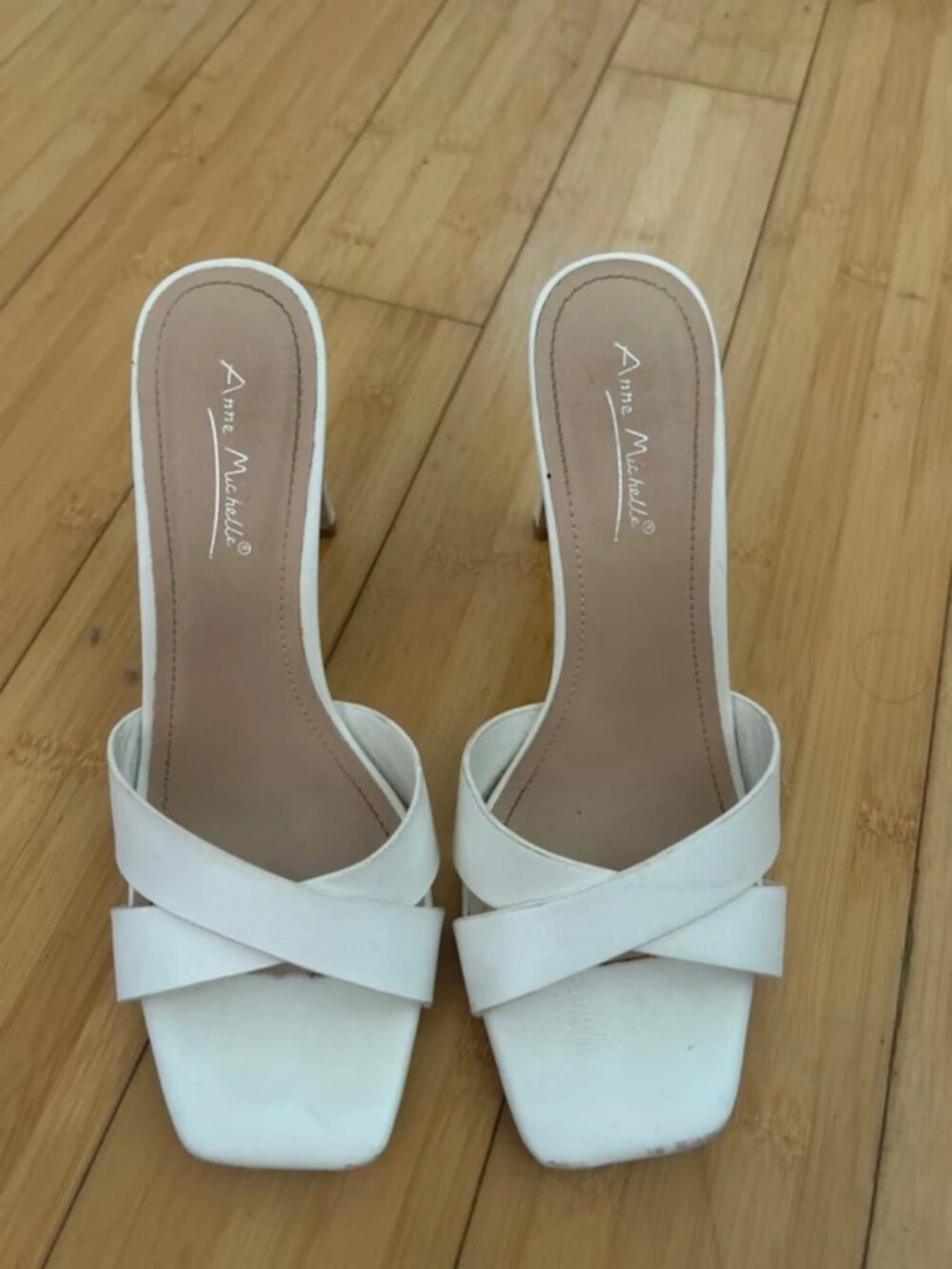 Strapy white heels
